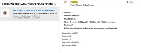 Iklan Jawatan Kosong Jabatan Kesihatan Negeri Pulau Pinang Portal