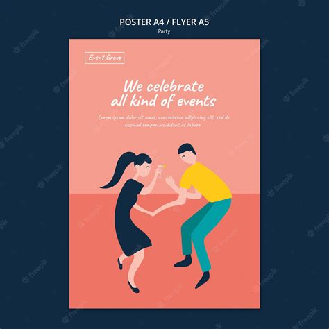 Premium Psd Flat Design Party Entertainment Poster Template