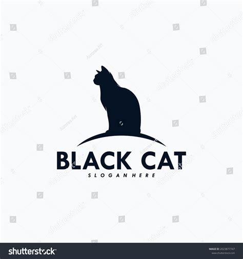 Black Cat Logo Design Vector Stock Vector Royalty Free 2023877747