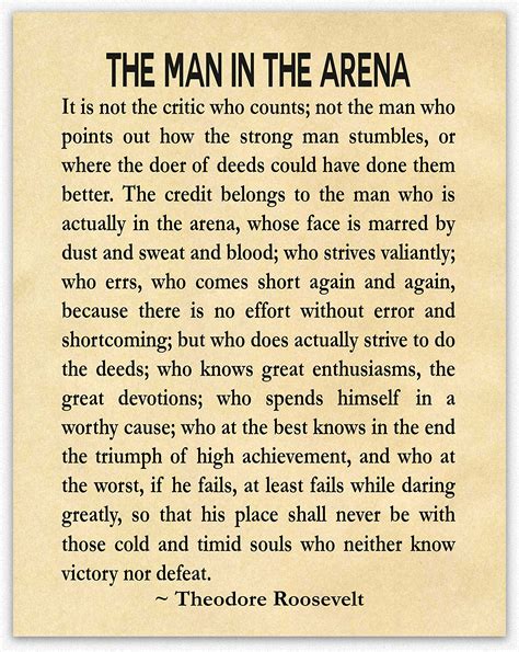 The Man In The Arena Speech By Theodore Roosevelt Vivia Joceline