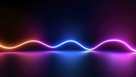 3d Rendering The Abstract Background Of Colorful Neon Wavy Lines Glowing In The Dark Modern