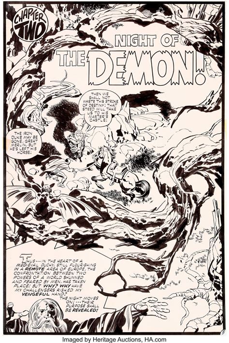 Comic Book Art Jack Kirby Splash Page From Demon