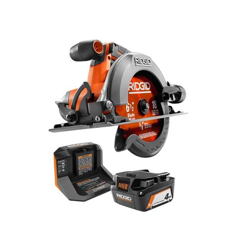 RIDGID 18V Cordless 6 1 2 In Circular Saw Kit With 1 4 0 Ah Battery