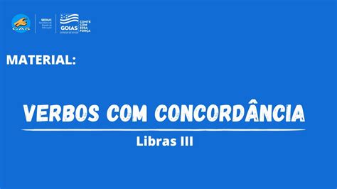 Gloss Rio Verbos Concord Ncia Libras Iii Youtube