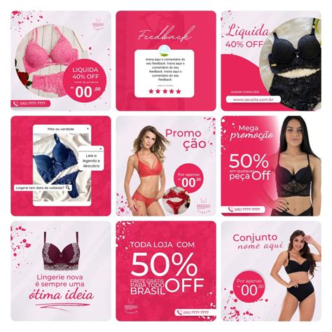 Pack Canva Moda Ntima Lingerie Template Edit Vel Artes B Nus Midas Design