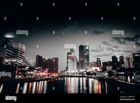 Melbourne City by Night Stock Photo - Alamy