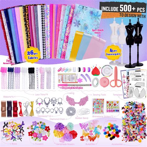 500PCS Girls Fashion Designer Kit, Kids Creative DIY Craft 8-12-Girls Toys-Kids Sewing Craft ...