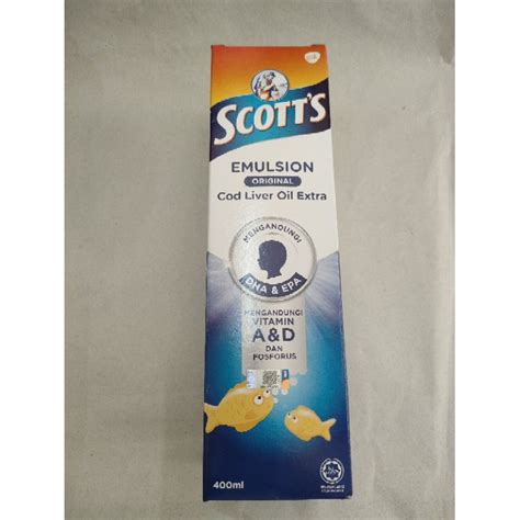 Jual Scott Emulsion Original Cod Liver Oil Extra 400ml Malaysia Market