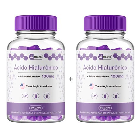 Acido Hialuronico 100mg 60 Capsulas 4 Health 2 POTES Tecnolgia