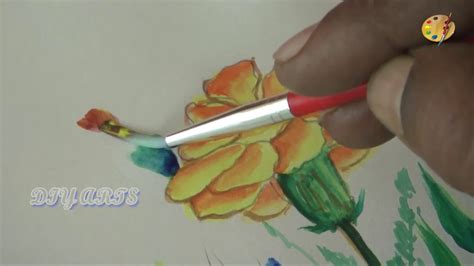 Diyart Marigold Flower Painting Gurukul Exams Painting