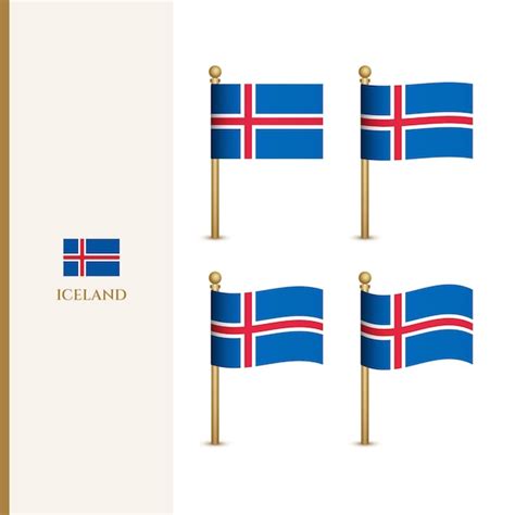 Ondeando Banderas De Islandia D Vector Ilustraci N Bandera De Islandia