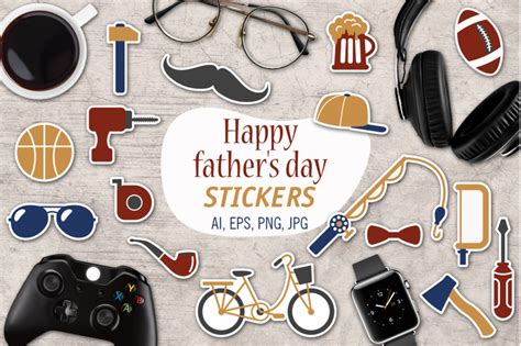 Happy Father S Day Stickers By HelgaKOV TheHungryJPEG