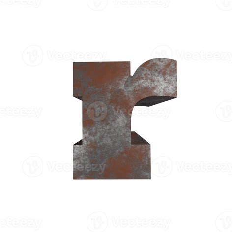 Iron Rusty Text Effect Letter R D Render Png