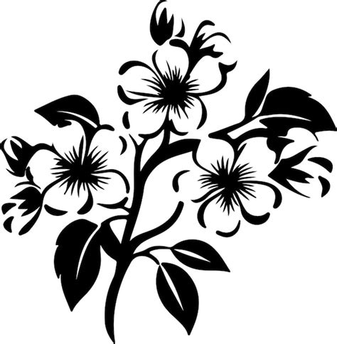 Premium Vector Apple Blossom Black Silhouette With Transparent Background