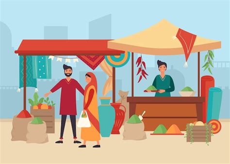 Free Vector Arab Bazaar Concept