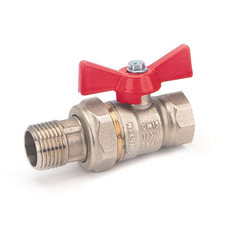 Full Bore Brass Ball Valve With Butterfly Handle With Union Pn