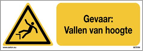 Horizontale Waarschuwingsborden En Stickers ISO 7010 Vallen Van