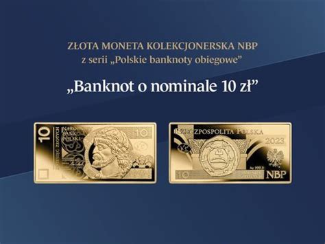 Nowa złota moneta kolekcjonerska NBP w kształcie prostokąta banknot o