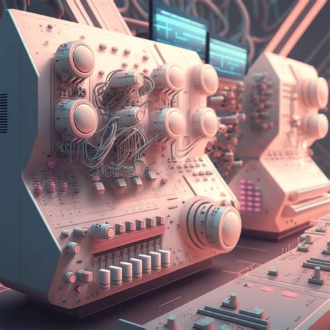 Futuristic Modular Synthesizer Stock Illustration Illustration Of