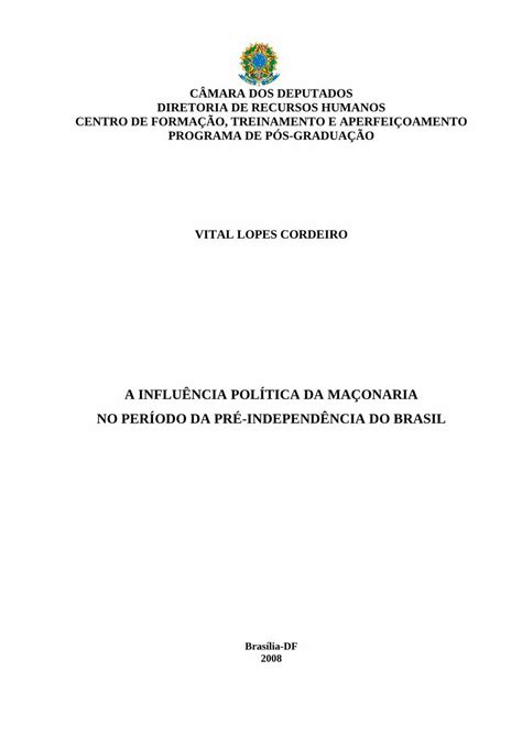 PDF A INFLUÊNCIA POLÍTICA DA MAÇONARIA NO PERÍODO PDF filecentro de