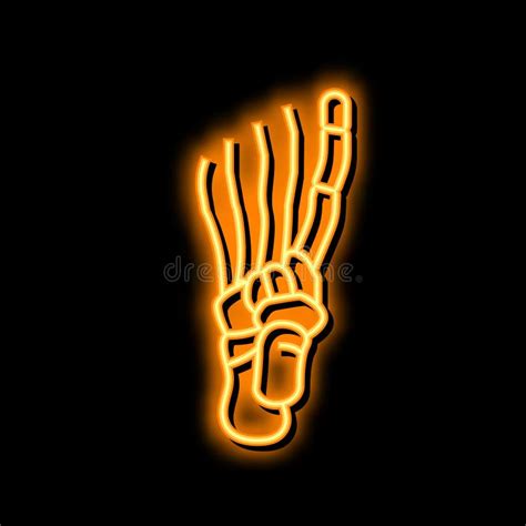 Foot Bone Neon Glow Icon Illustration Stock Vector Illustration Of