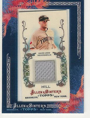 Topps Allen Ginter Relics Aaron Hill Jersey Toronto Blue Jays Ebay