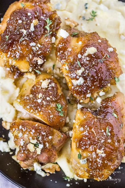 Fig Balsamic Glazed Chicken Thighs With Gorgonzola Walnuts No