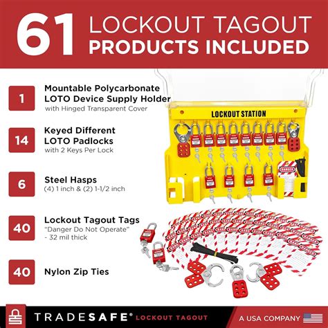 Tradesafe Lockout Tagout Station Pack Safety Lock Set With