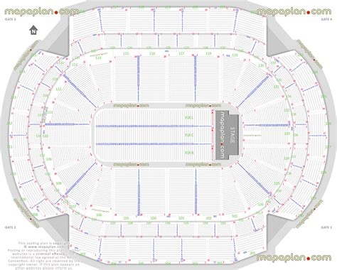 Xcel Energy Center Detailed Seat And Row Numbers End Stage Concert
