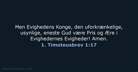 Den 9 Januar 2024 Dagens Bibelvers DA1871 1 Timoteusbrev 1 17