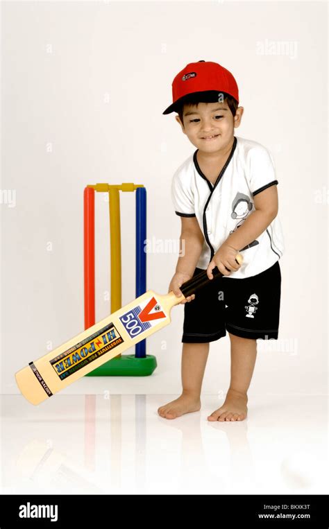 Indian Boy Playing Cricket ; Future Batsman ; MR Stock Photo - Alamy