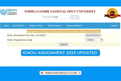 Ignou Assignment Updated Check Now Ignou Results