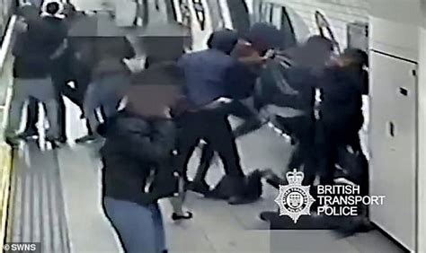 Shocking Moment Gang Stamp On Victims Head At Oxford Circus Tube