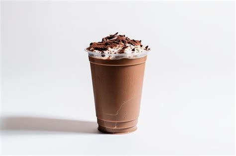 Chocolate Milkshake in a Plastic Cup | Premium AI-generated image