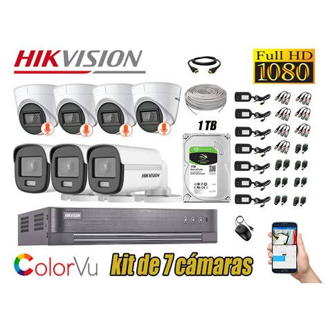 Ripley Hikvision C Maras Seguridad Kit Full Hd Colorvu Vision