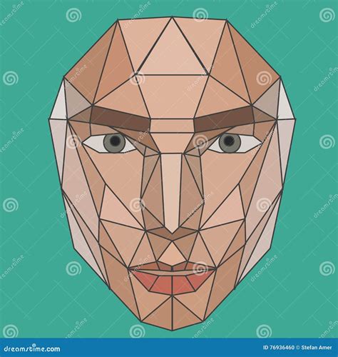 Vector Graphic Polygon Face Of A Girl Stock Vector Illustration Of