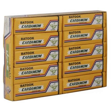 Yellow Rectangular Batook Cardamom Chewing Gum, Packaging Type: Box ...