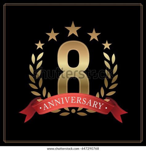 8 Years Golden Anniversary Logo Star Vector De Stock Libre De Regalías 647290768 Shutterstock