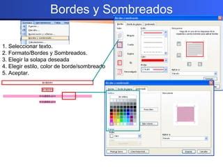 Bordes Y Sombreados PPT