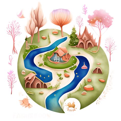 Fantastical Spring Kingdom Map Stylized Midjourney Creative Fabrica