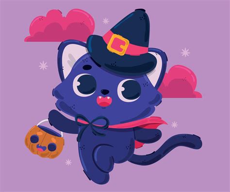 Halloween Cat Character Illustration 11894307 Vector Art At Vecteezy