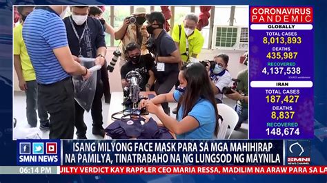 Isang Milyong Face Mask Para Sa Mga Mahihirap Na Pamilya Tinatrabaho