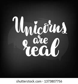 Chalkboard Blackboard Lettering Unicorns Real Handwritten Stock Vector