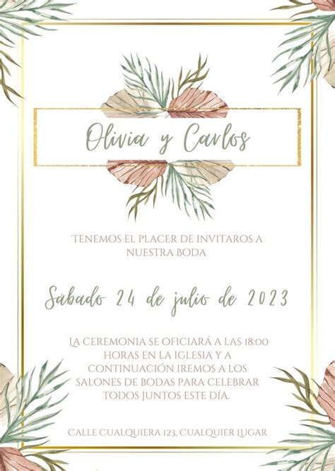 Plantillas Para Invitación De Boda Gratis Canva