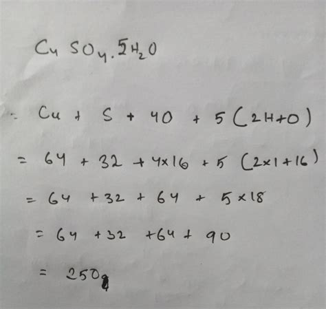 Molar Mass of Hydrated Copper Sulfate