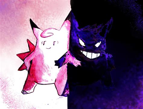 Clefable And Gengar By Thalassal On Deviantart