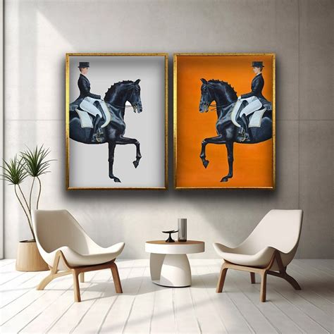 Woman Riding a Horse Canvas Painting, Woman Jockey Canvas Painting ...