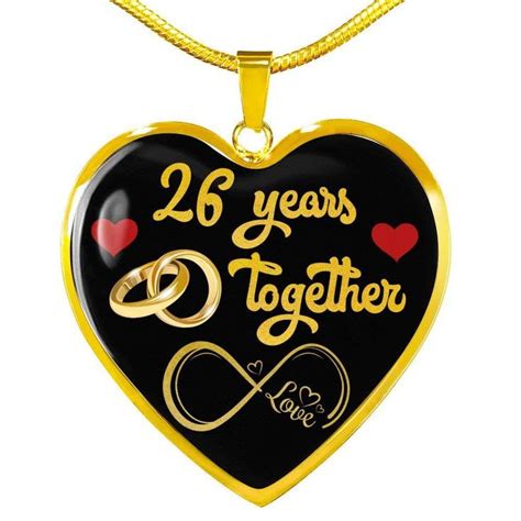 Personalized Custom Engraved Pendant Necklace 26th Wedding Anniversary