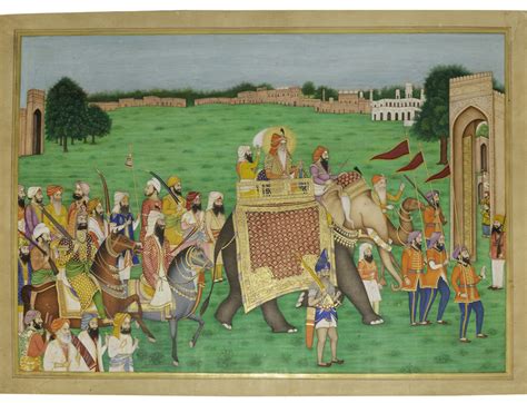 Maharaja Ranjit Singh Of Punjab In Procession 19th Century