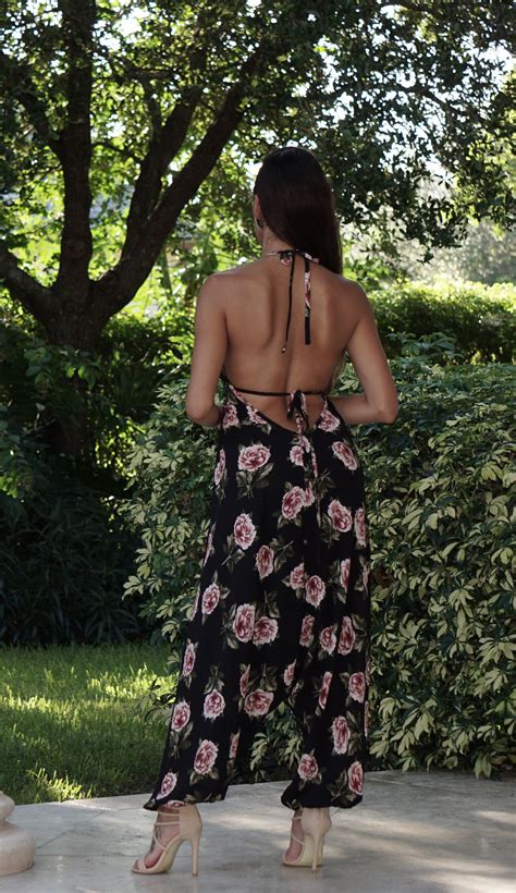 Floral Halter Jumpsuit Halter Jumpsuit Model Jumpsuit